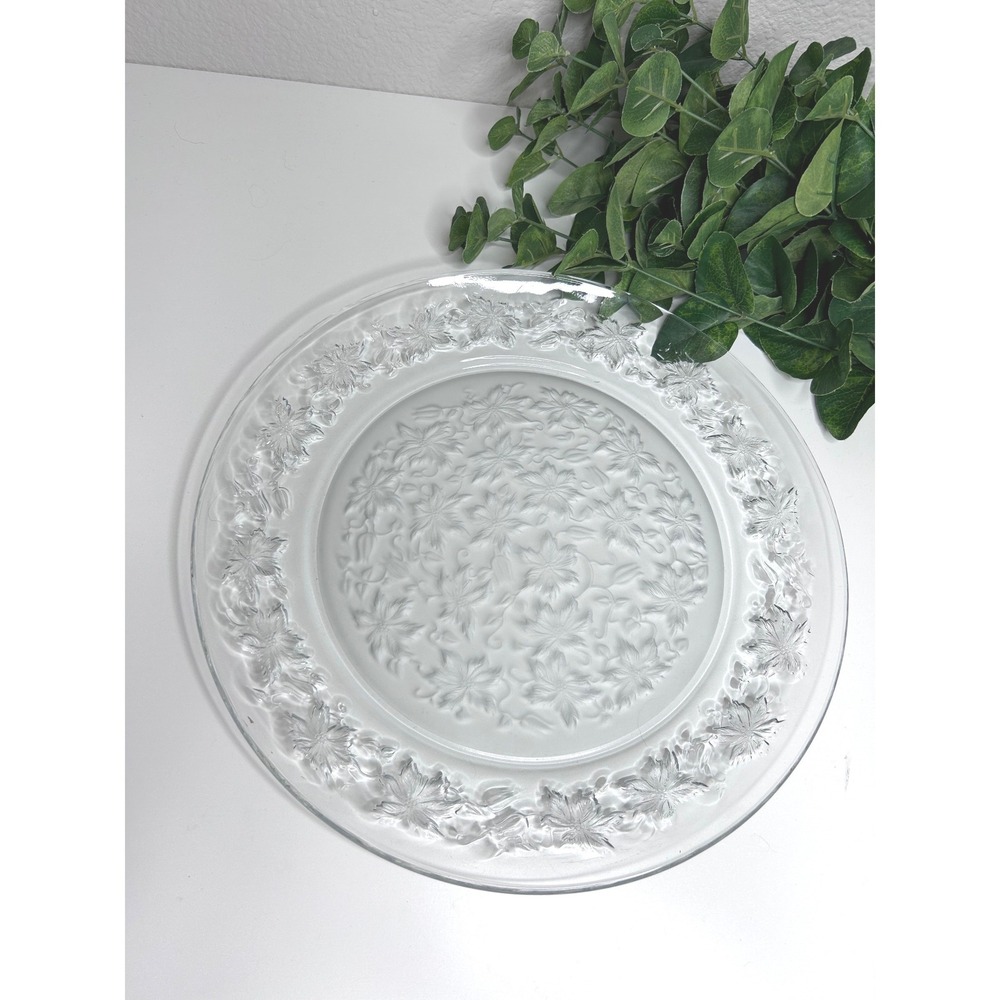 Vintage Princess House Fantasia Crystal 13" Torte Floral Serving Plate Platter
